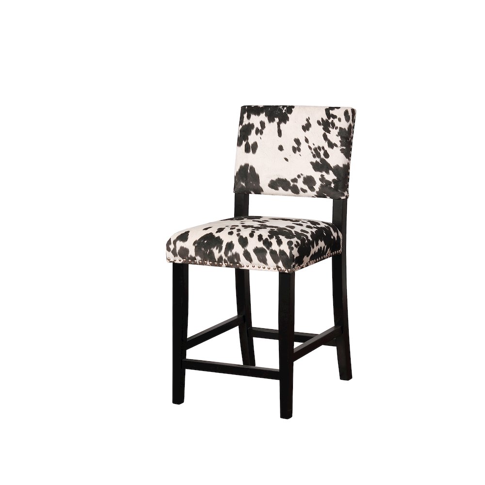 Corey Black Cow Print Counter Stool. Picture 2