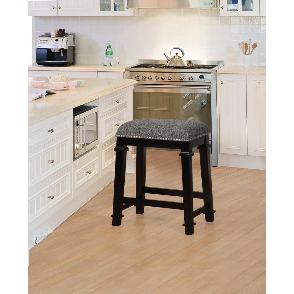 Kennedy Black and White Tweed Backless Counter Stool. Picture 3
