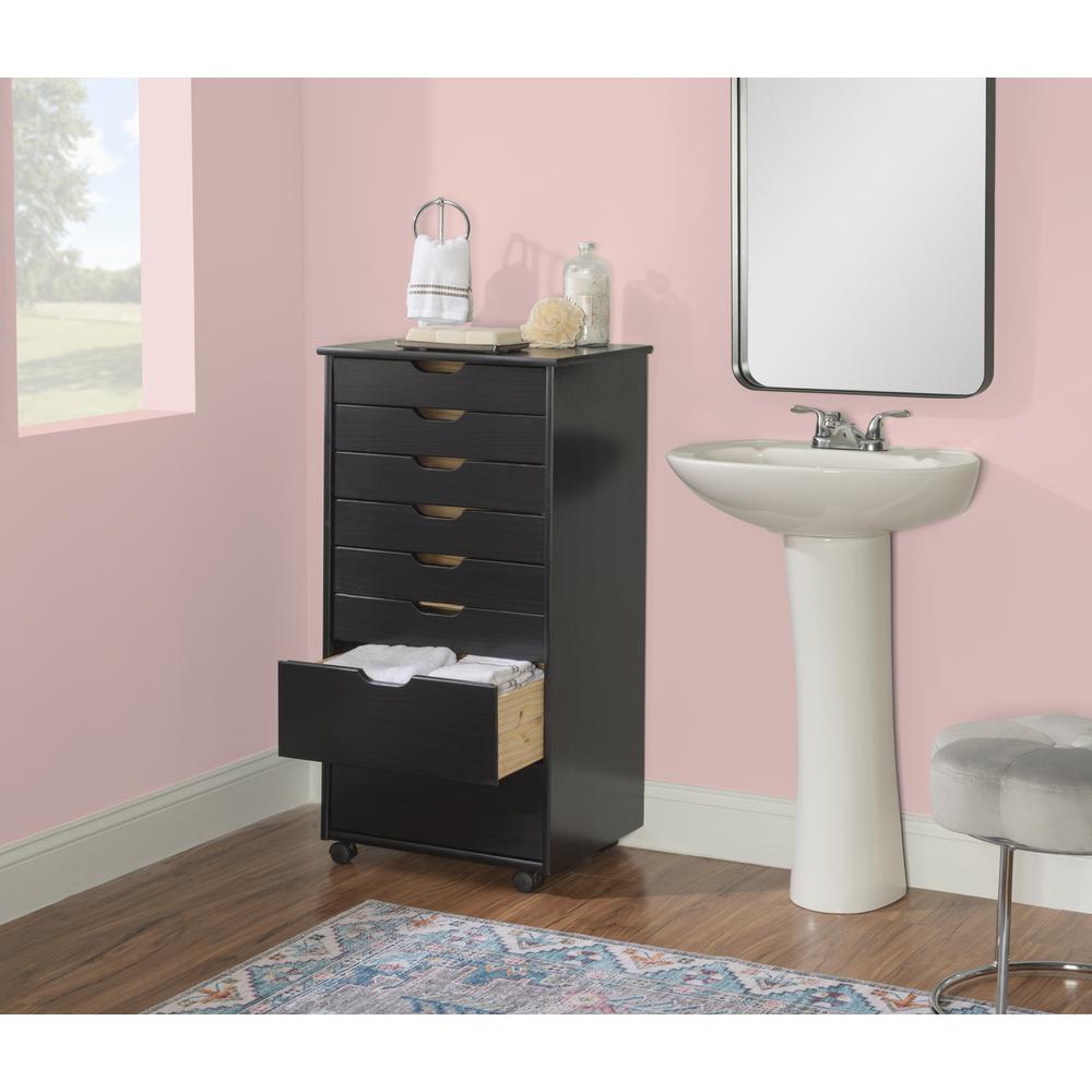 Cary Eight Drawer Rolling Storage Cart, Black. Picture 20
