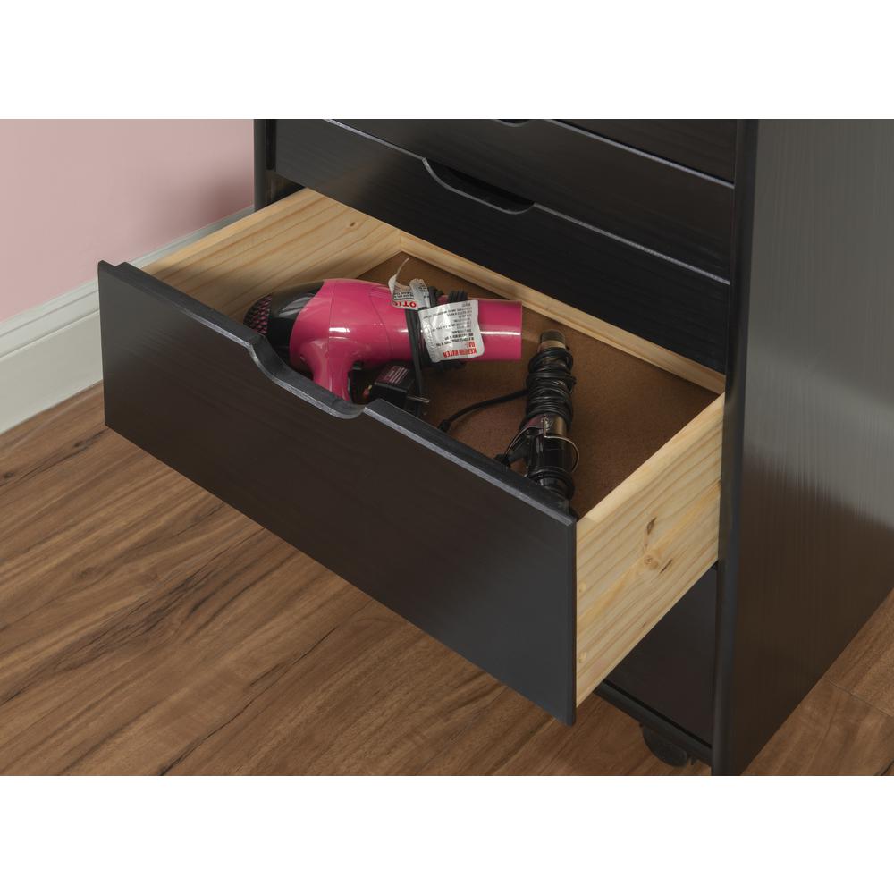 Cary Eight Drawer Rolling Storage Cart, Black. Picture 21