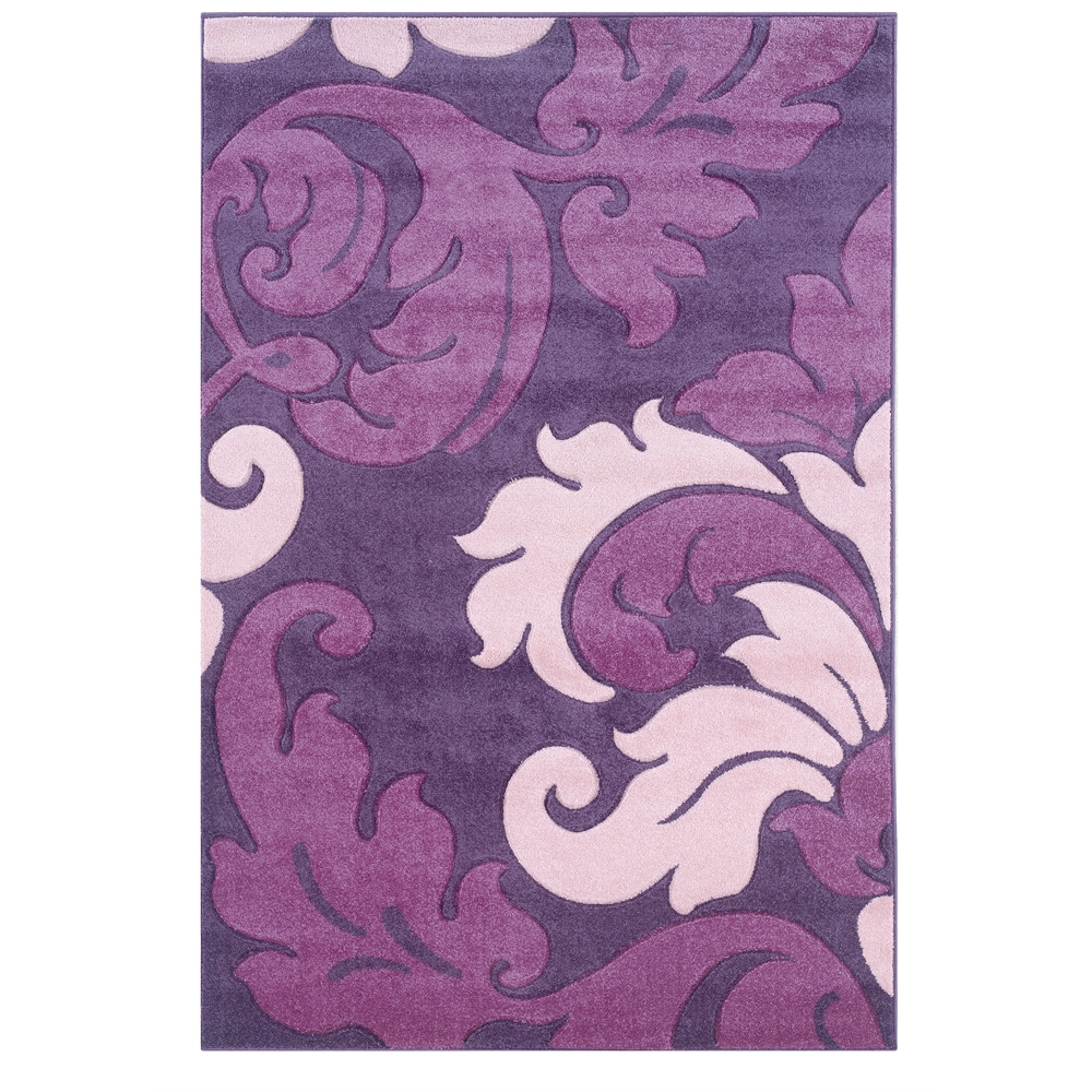 Corfu Damask Purple & Baby Pink 8x10.3, Rug. Picture 1