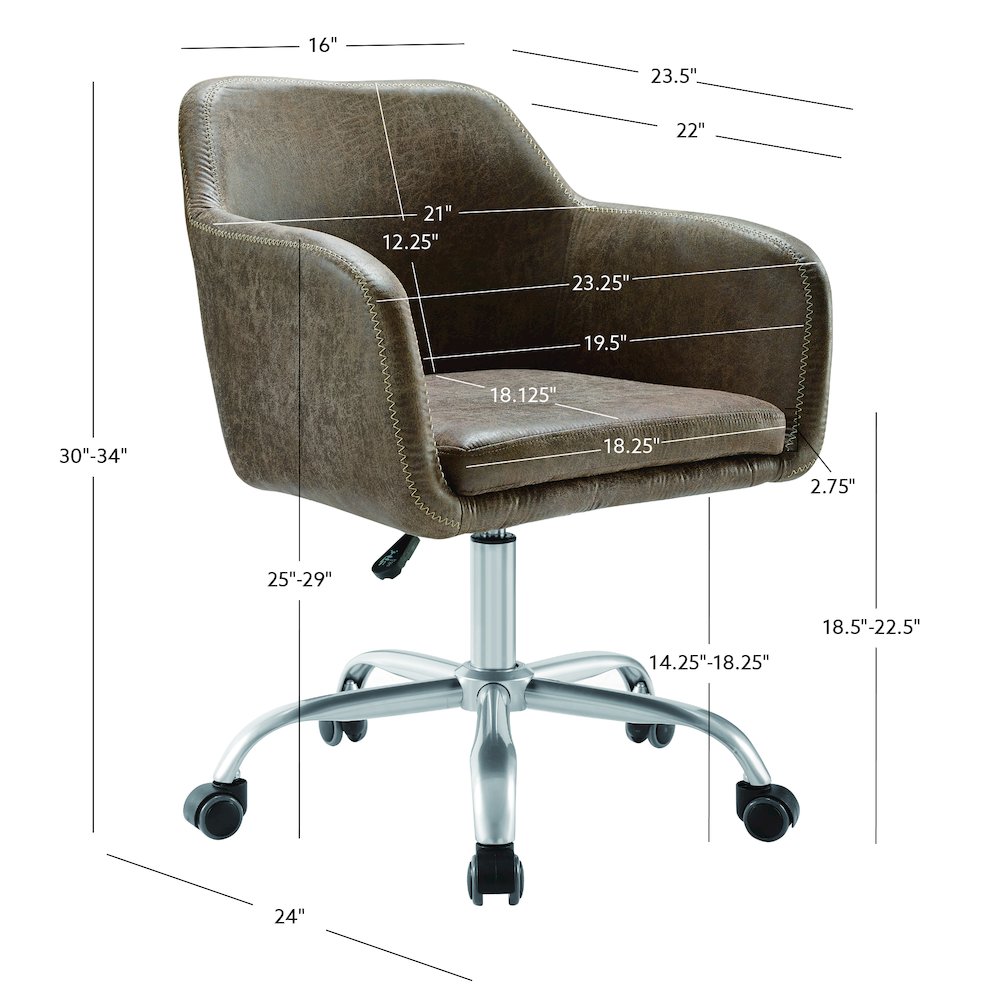 Rylen Office Chair, Brown. Picture 9