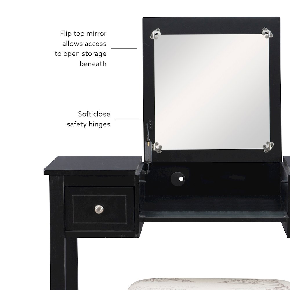 Black Butterfly Vanity And Stool. Picture 14