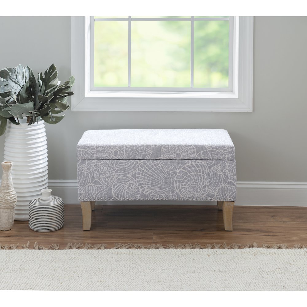 Stephanie Upholstered Storage Ottoman, Stone. Picture 3