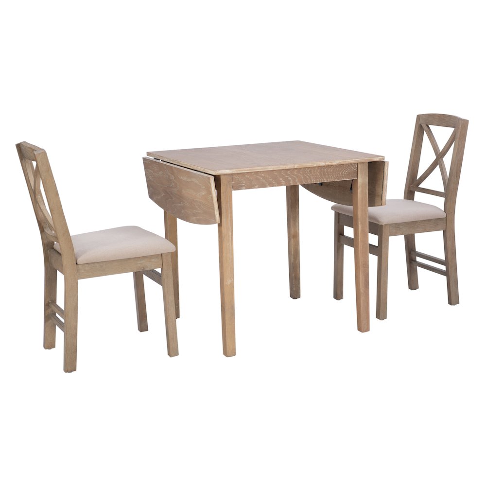 Torino 3Pc Drop Leaf Dining Set Gray. Picture 9