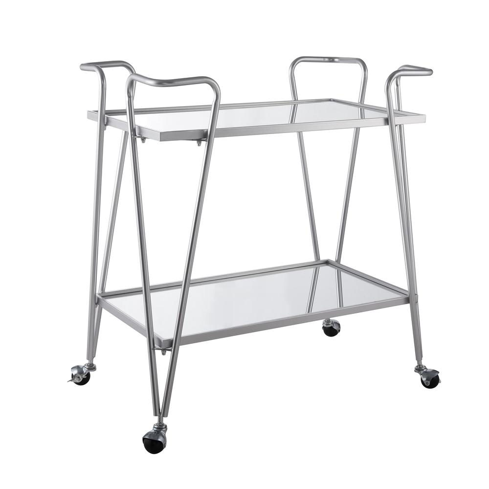 Mid-Century Bar Cart Silver. Picture 1