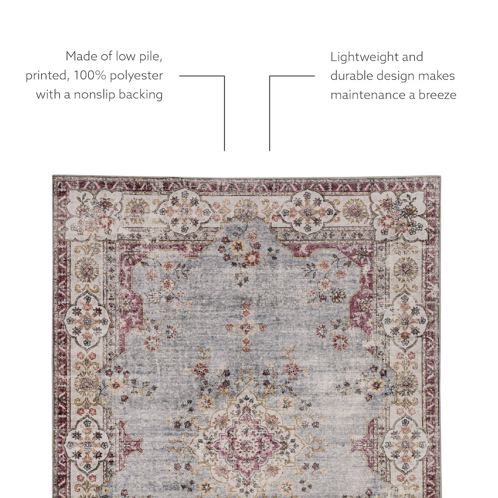 Washable Lennox Pale Blue/Ivory 2x3, Rug. Picture 6