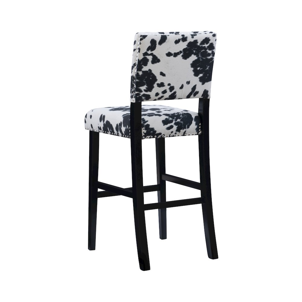 Corey Black Cow Print Bar Stool. Picture 8
