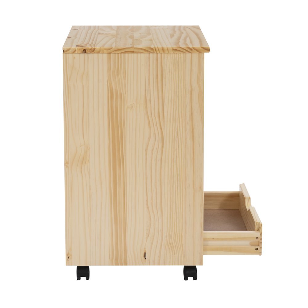 Cary Six Drawer Wide Roll Cart, Natural. Picture 8