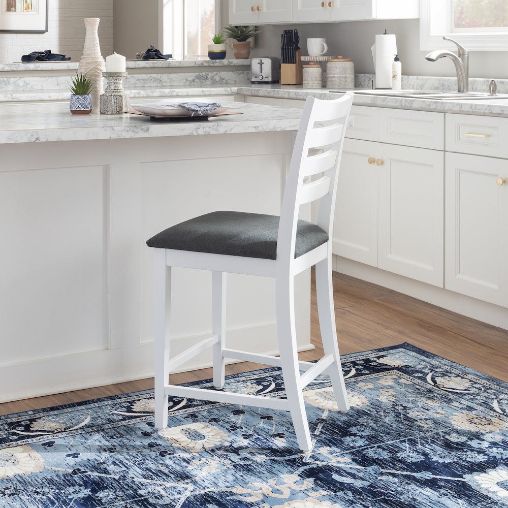 Flynn White Counter Stool Uph Seat. Picture 4