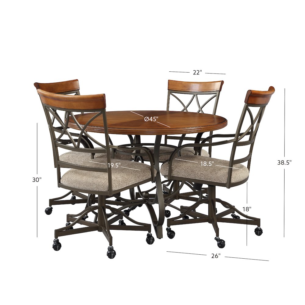 Hamilton 5pc Swivel Dining Set. Picture 4