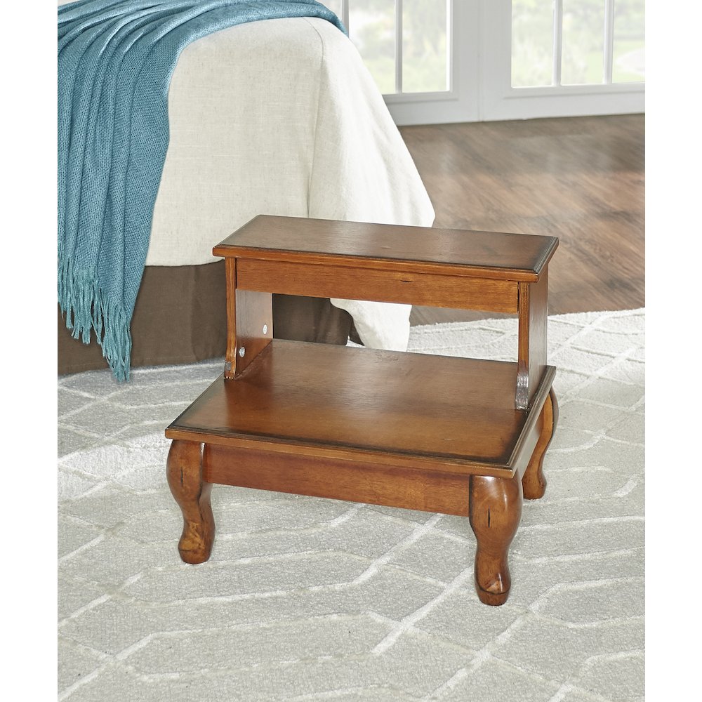 Attic Cherry Antique Cherry Bed Steps with Drawer. Picture 3