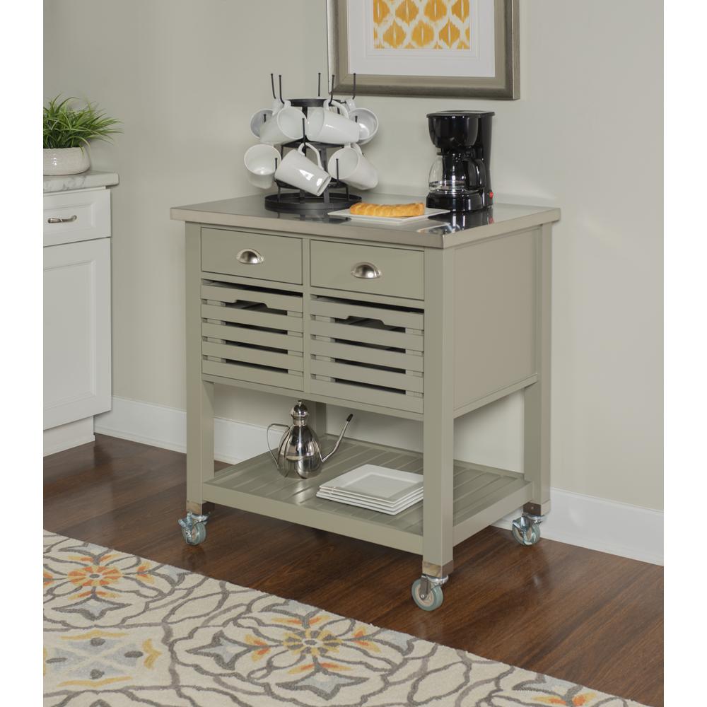 Noelle Grey Kitchen Cart. Picture 3