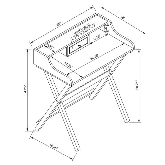 Coy White Folding Desk. Picture 17