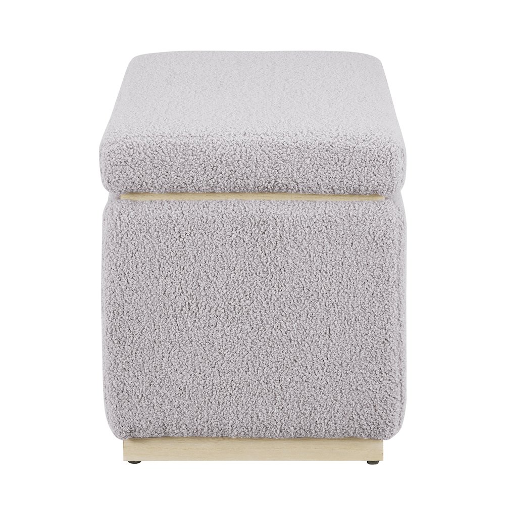 Blanche Rectangle Ottoman Grey. Picture 4