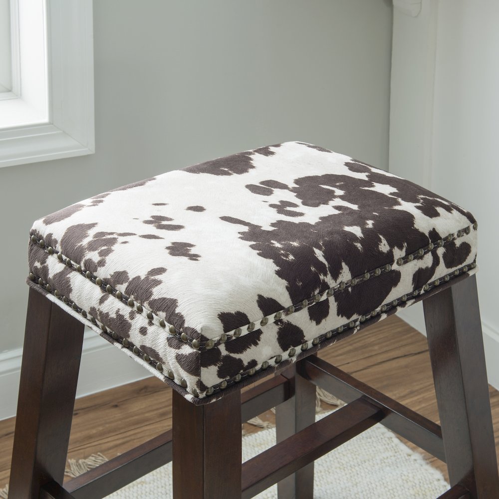 Walt Brown Cow Print Bar Stool. Picture 5