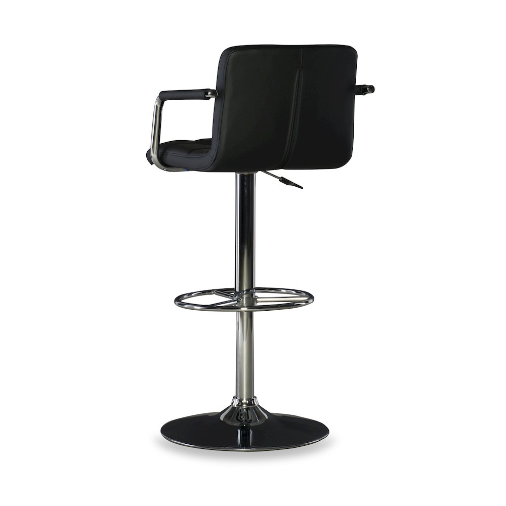 Black and Chrome Quilted Barstool. Picture 12