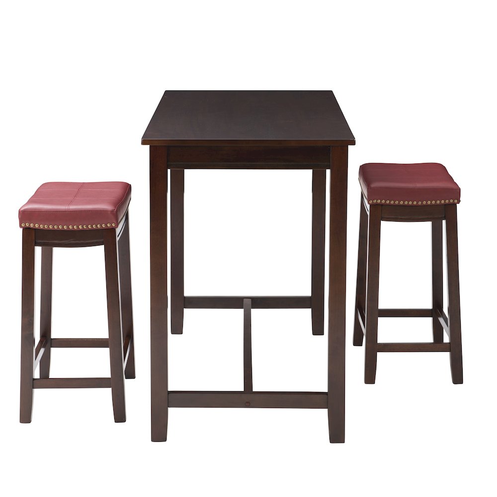 Claridge 3Pc Counter Set Brown Red. Picture 4