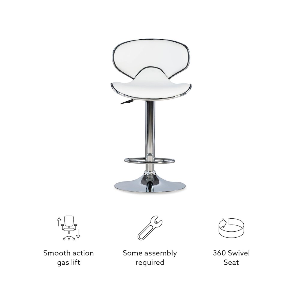 White Adjustable Barstool. Picture 15
