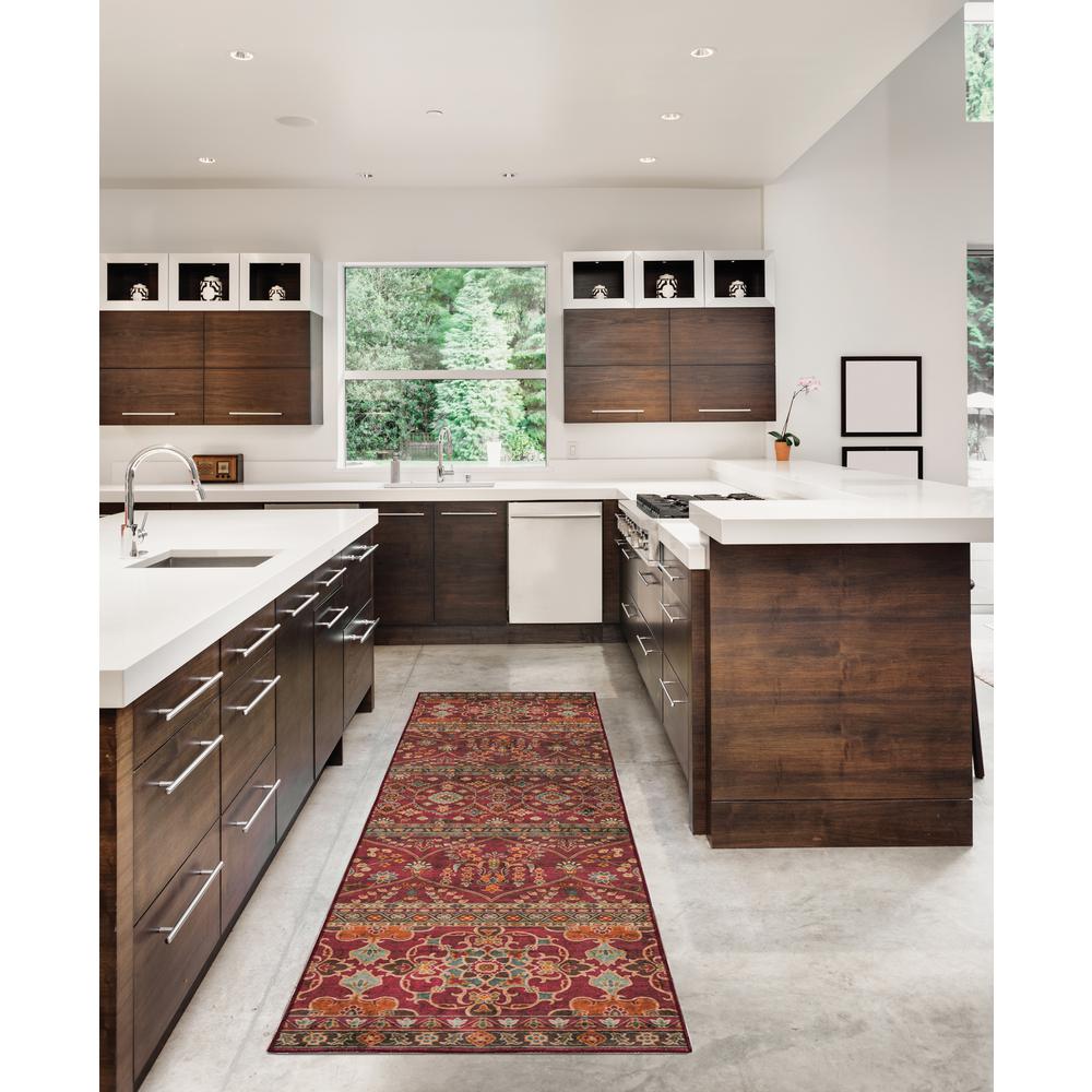 Washable Neil Garnet/Ivory 2x8, Rug. Picture 2