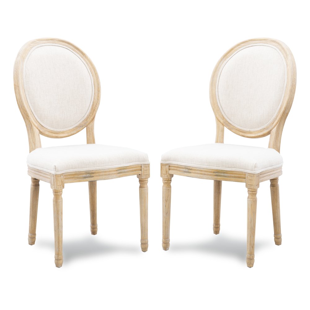Avalon Linen Oval Back Chair Set Of Two. Picture 5