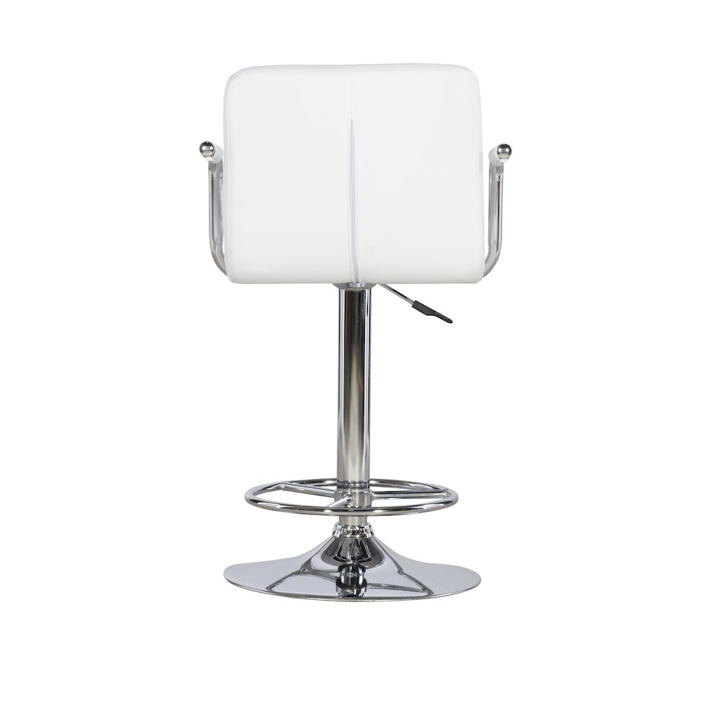 White and Chrome Quilted Barstool. Picture 10