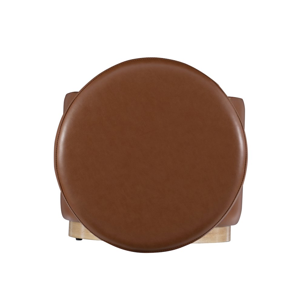 Blanche Storage Ottoman Caramel Pu. Picture 6