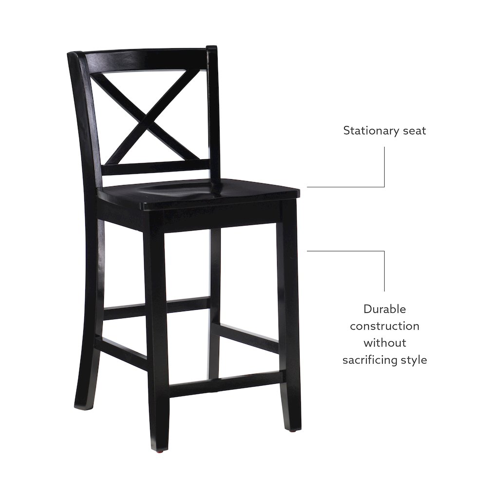 Black 24 In X Back Counter Stool. Picture 7