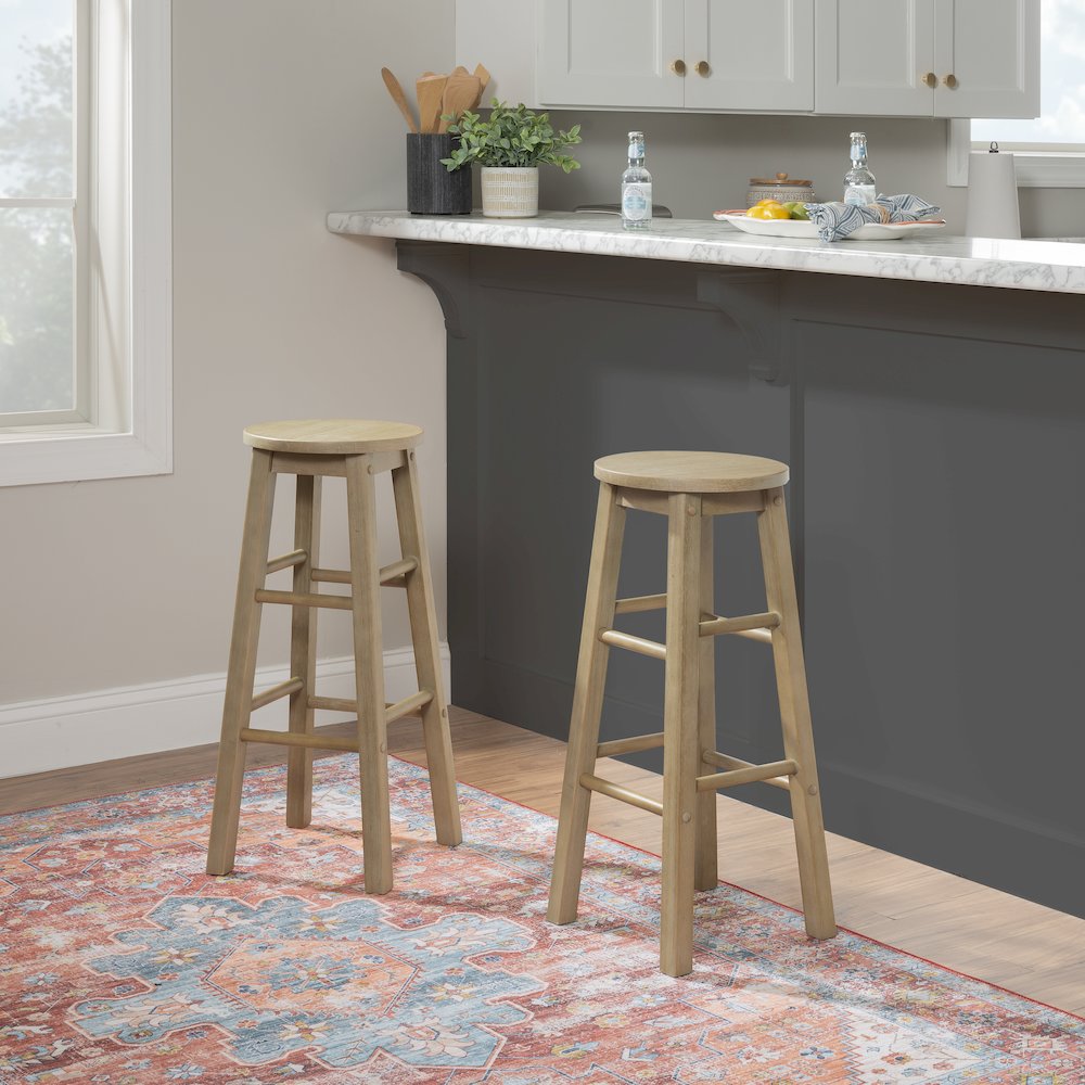 29 Inches Barstool Grey Wash. Picture 3