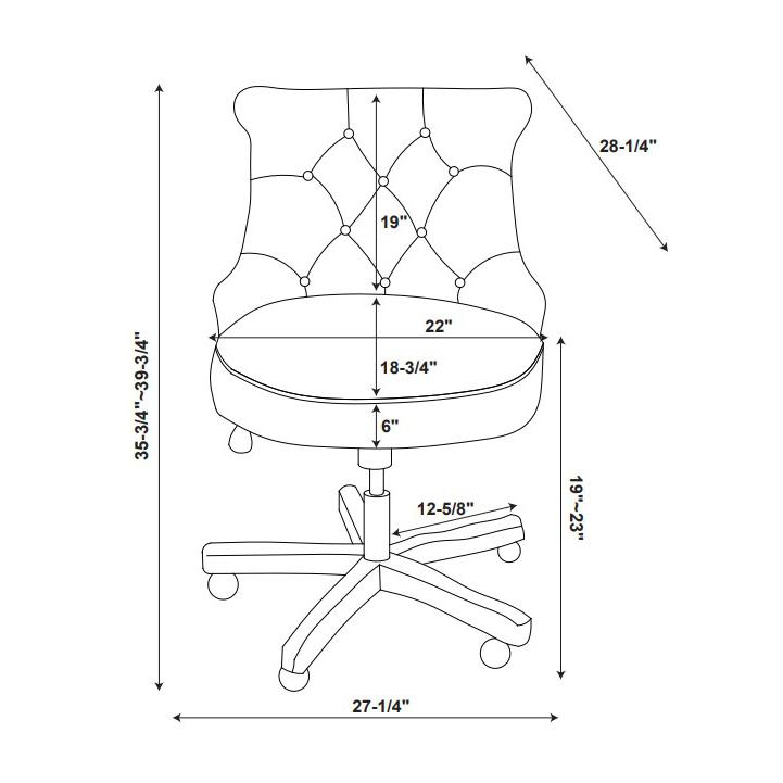 Sinclair Office Chair, Light Blue. Picture 6
