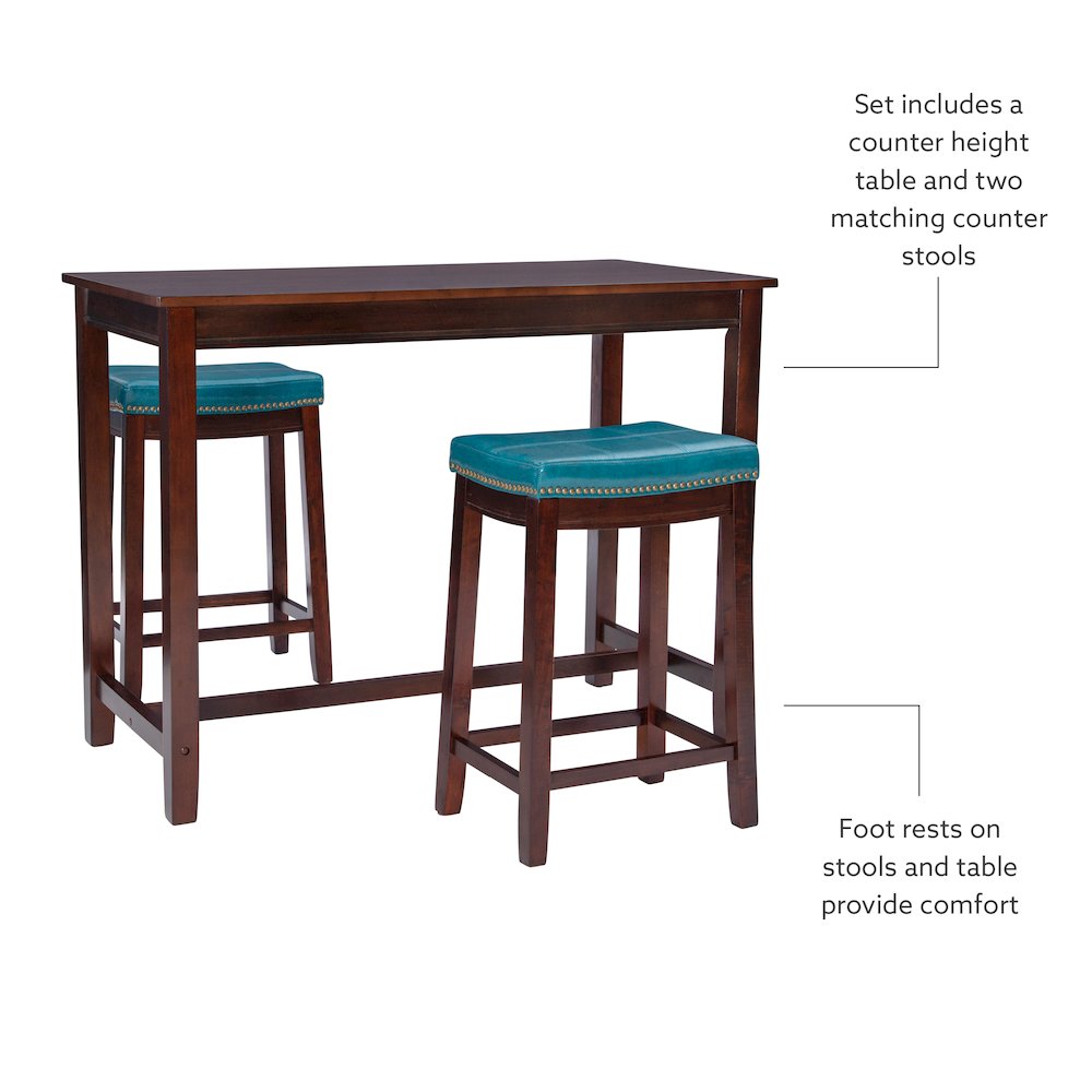 Claridge 3Pc Counter Set Brown Blue. Picture 6