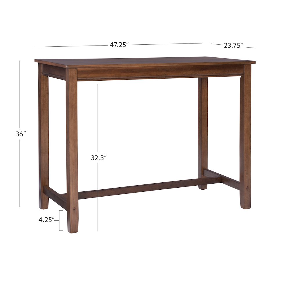 Claridge 36 Inch Counter Height Pub Table, Rustic Brown. Picture 13