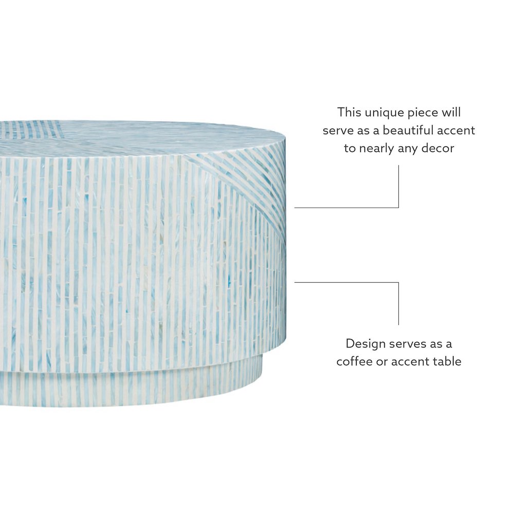 Perrin Capiz Coffee Table Blue. Picture 5