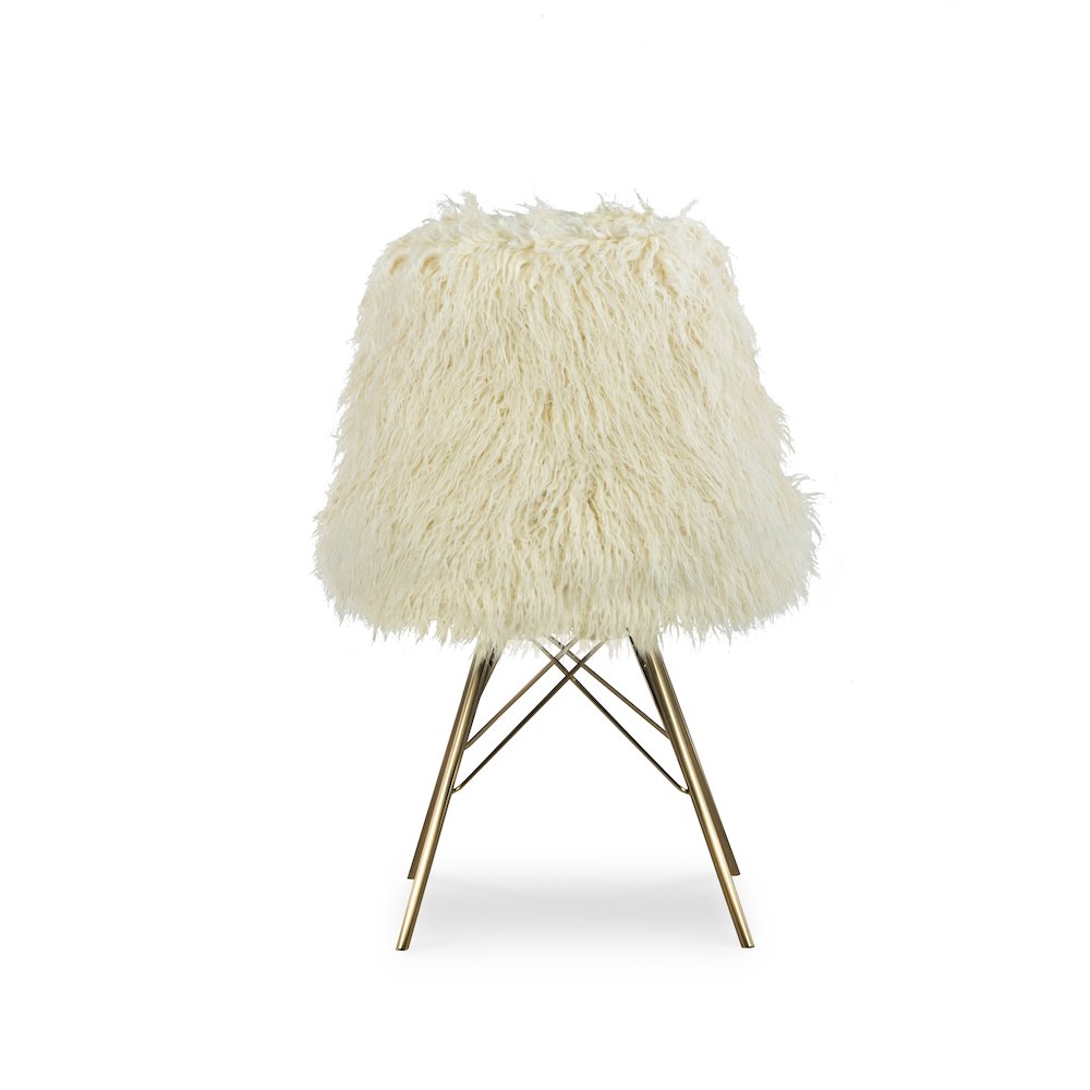 Remy Flokati Chair With Gold Metal Base. Picture 5