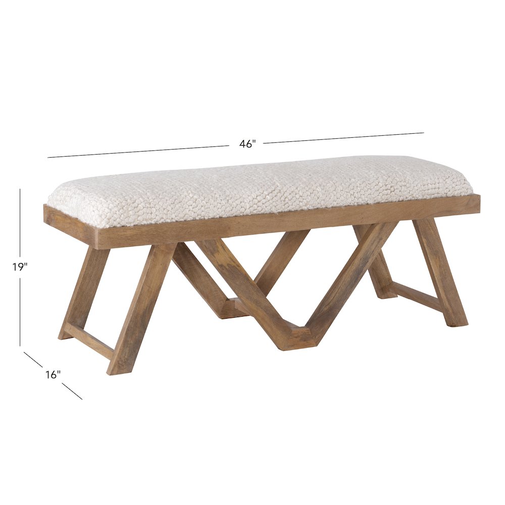 Byan Upholstered Bench Brown. Picture 13