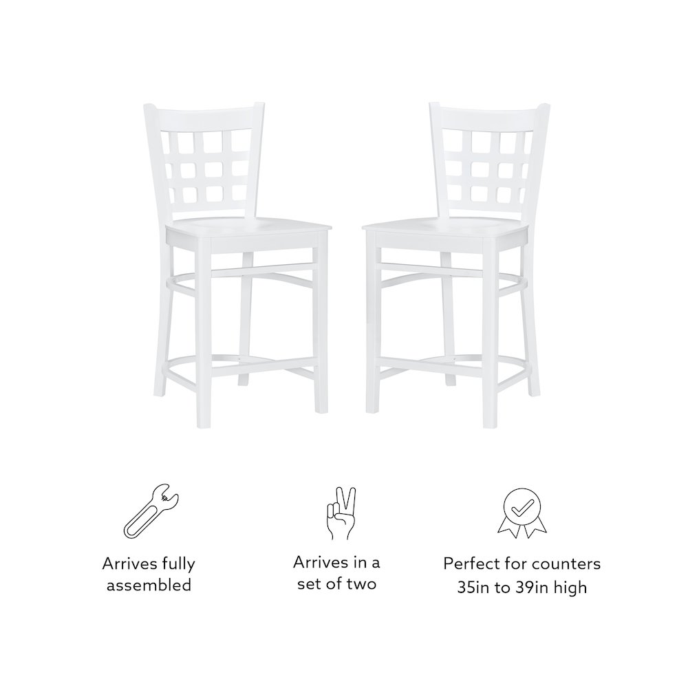 Lola Counter Stool White Set Of 2. Picture 13