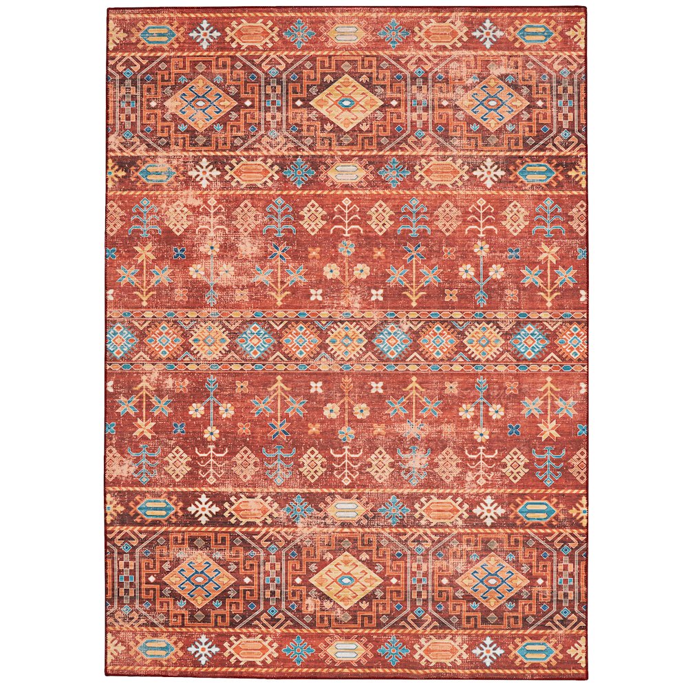 Washable Devlin Red/Ivory 5x7, Rug. Picture 3
