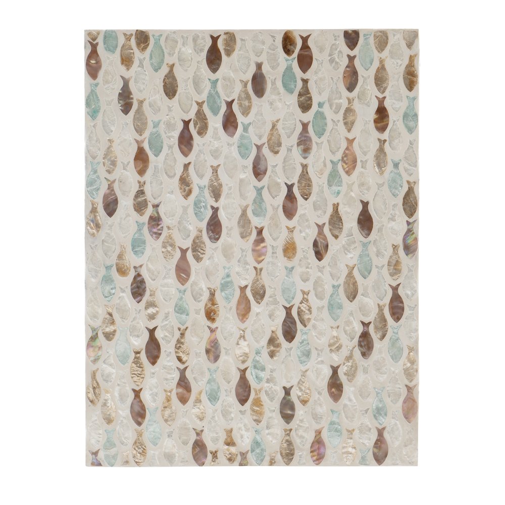 Priscille Capiz Fish Mosaic Accent C Table. Picture 5