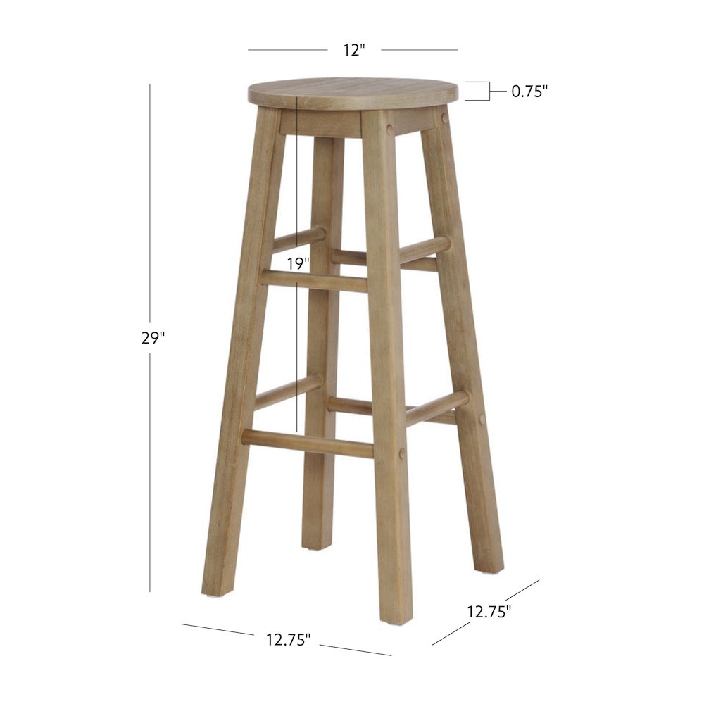29 Inches Barstool Grey Wash. Picture 9
