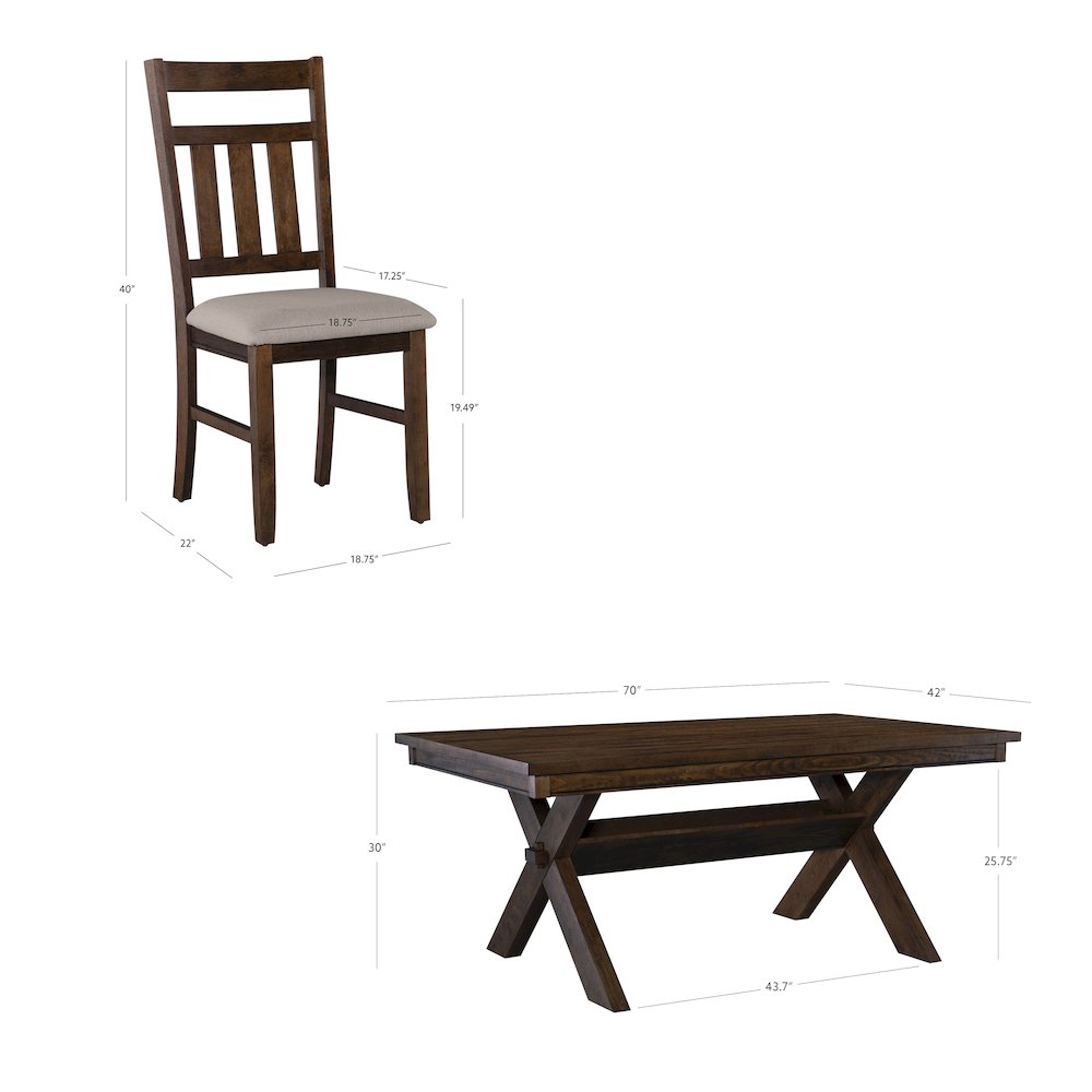 Turino Rustic Umber 7 PC Dining Set. Picture 10