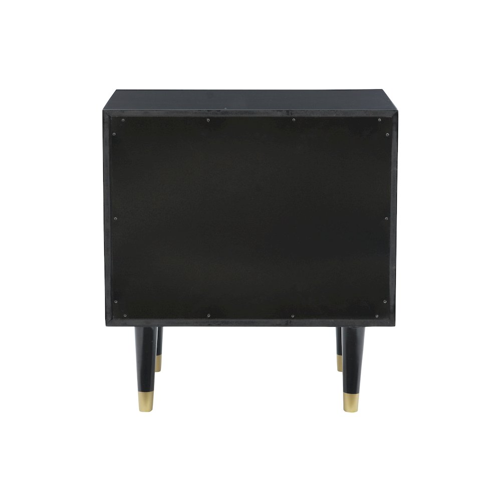 Two Drawer Geo Texture Nightstand Black. Picture 11