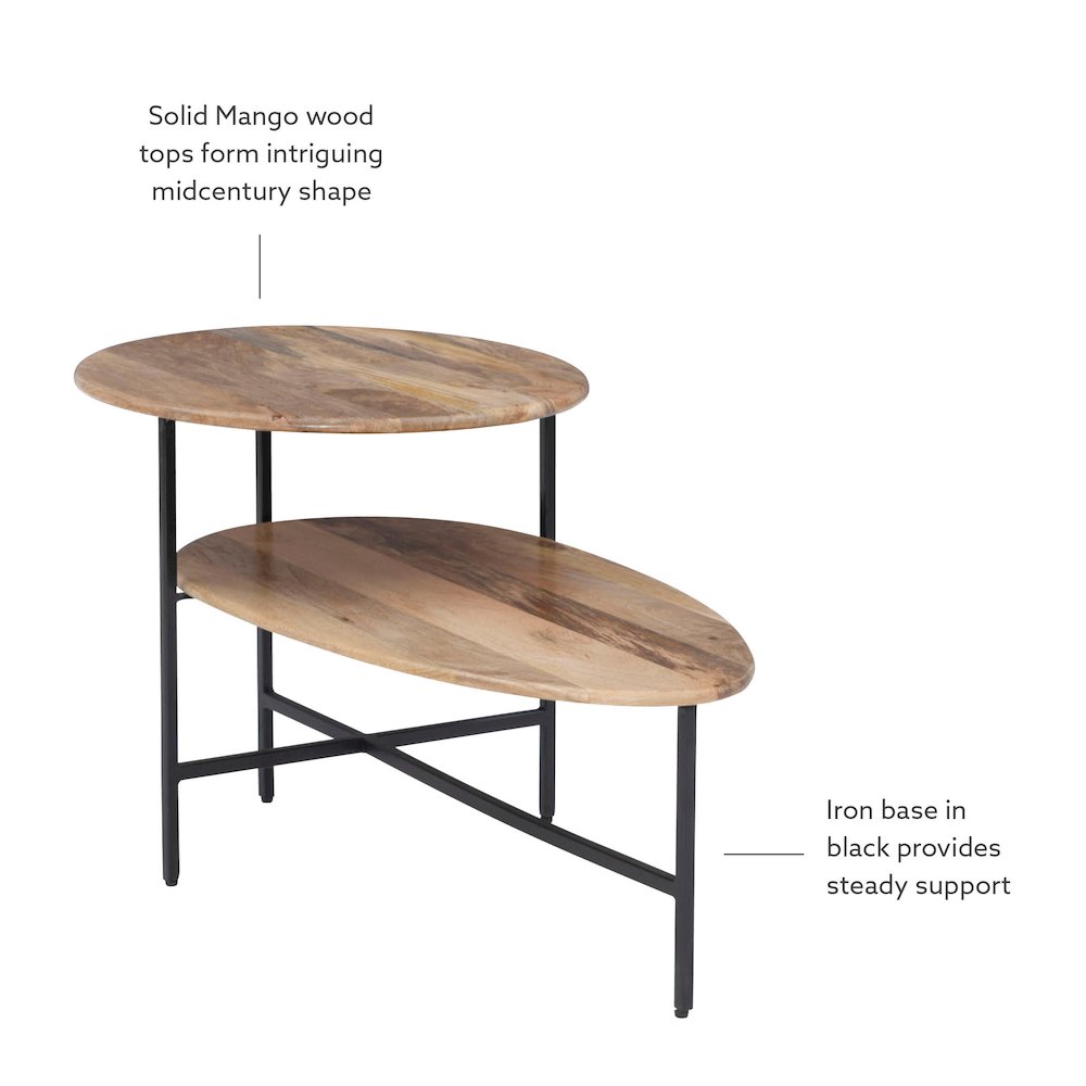 Tavin Two Tiered Coffee Table Natural Black. Picture 9
