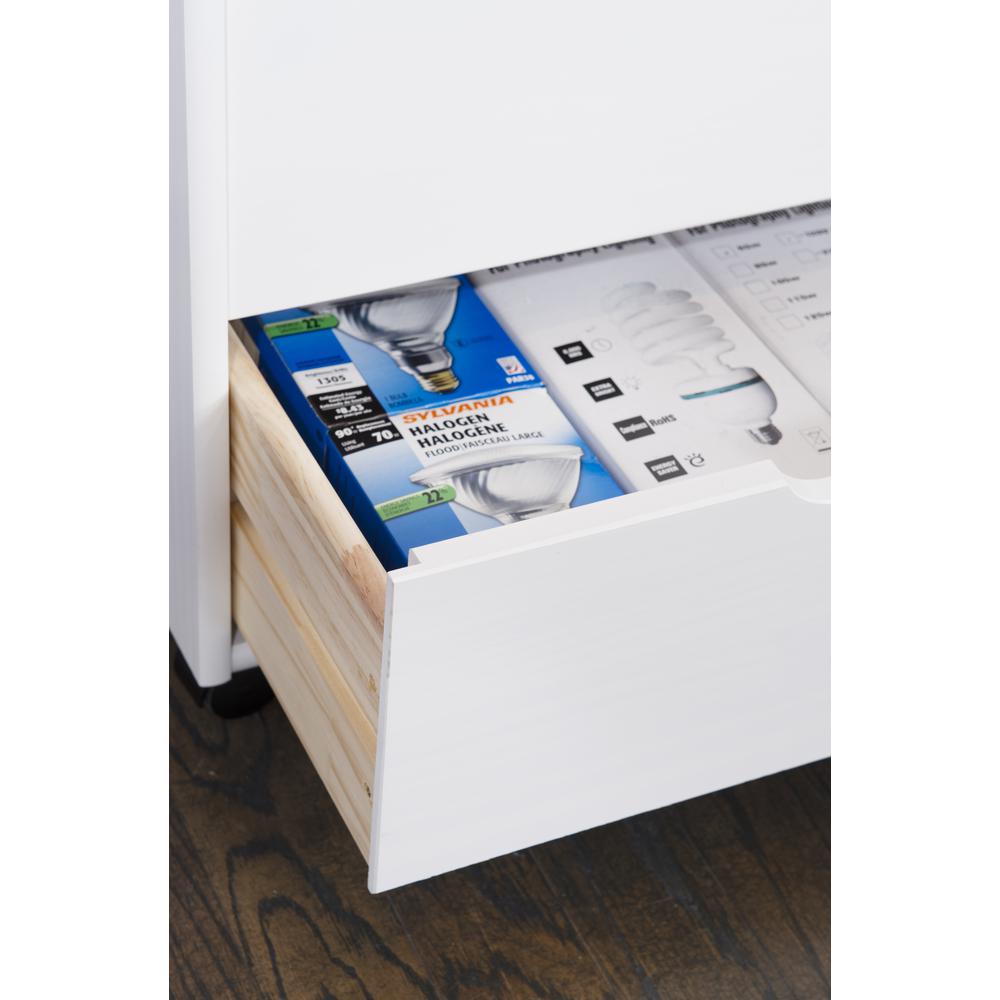 Cary Eight Drawer Rolling Storage Cart, White Wash. Picture 12