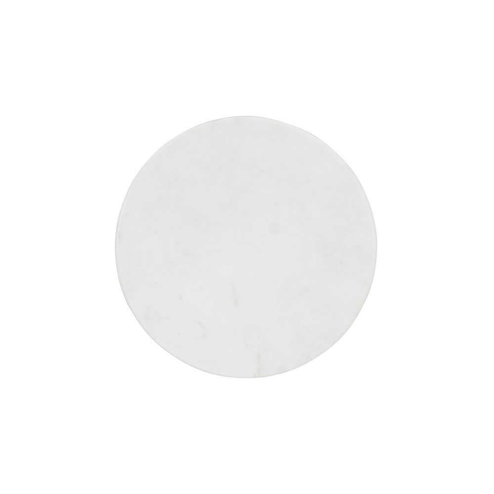 Rian Spiral Drink Table Silver White Marble. Picture 5