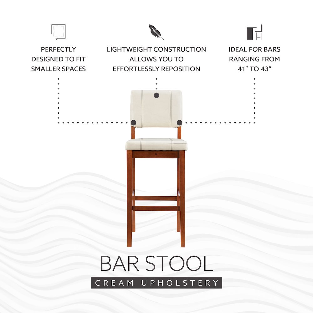 Milano Bar Stool Cream. Picture 12
