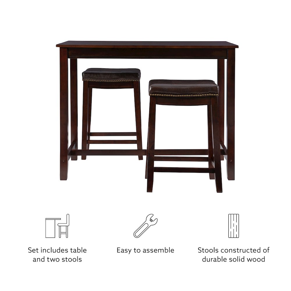 Claridge 3Pc Counter Set Brown. Picture 10