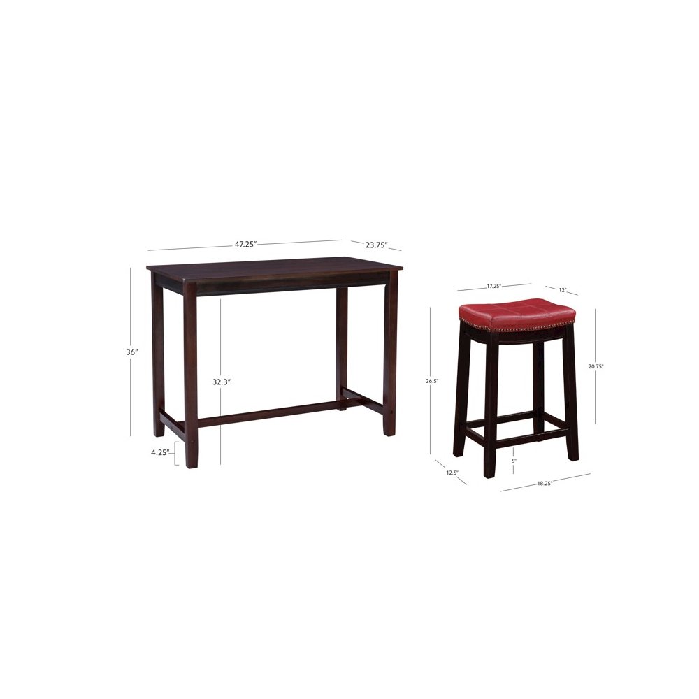 Claridge 3Pc Counter Set Brown Red. Picture 12