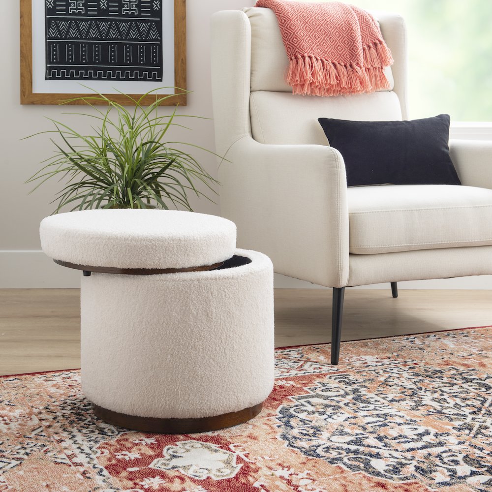 Blanche Storage Ottoman Natural Walnut. Picture 3