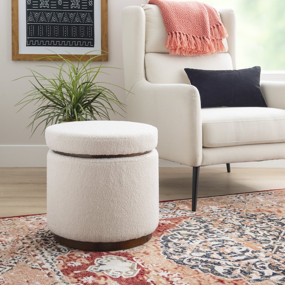 Blanche Storage Ottoman Natural Walnut. Picture 2