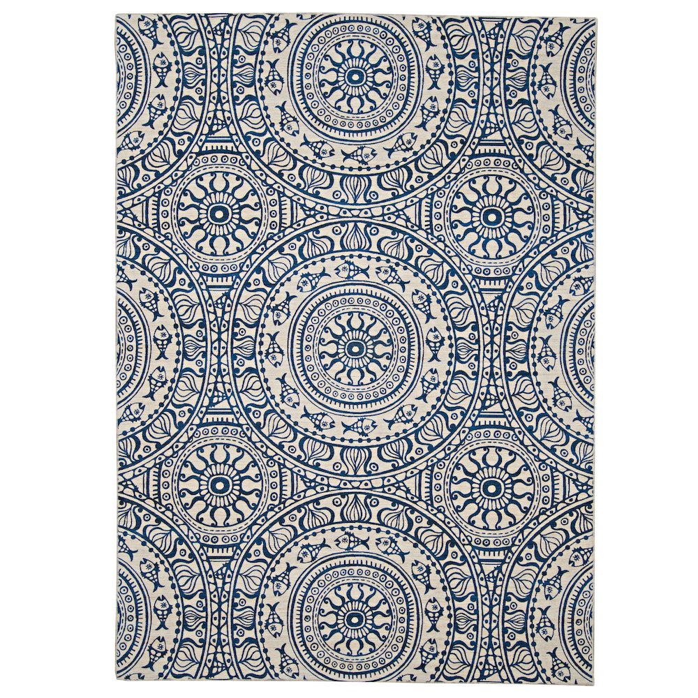 Outdoor Washable Ormond Smoke & Blue 3' X 5', Rug. Picture 3